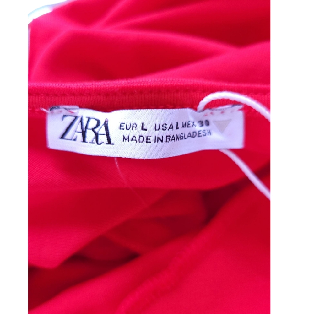 Zara Red Bodycon Halter Mini Dress L Open Back Going Out Club Party Rave - Picture 13 of 15